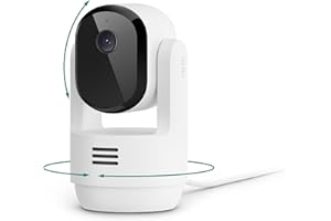 Arlo Essential Indoor Pan Tilt Security Camera 2K (2025 Release) - Wired Plug-in Power, Person Recognition, Animal Detection, Animated Preview, 1-Month Secure Plan, Auto Motion Tracking, 1 Cam, White