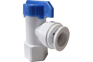 Metpure Quick Connect Tank Ball Valve with Gasket For Water Purification Systems And Reverse Osmosis System Pressurized Water Storage Tank (3/8" OD Quick Connect x 1/4" Female NPT)