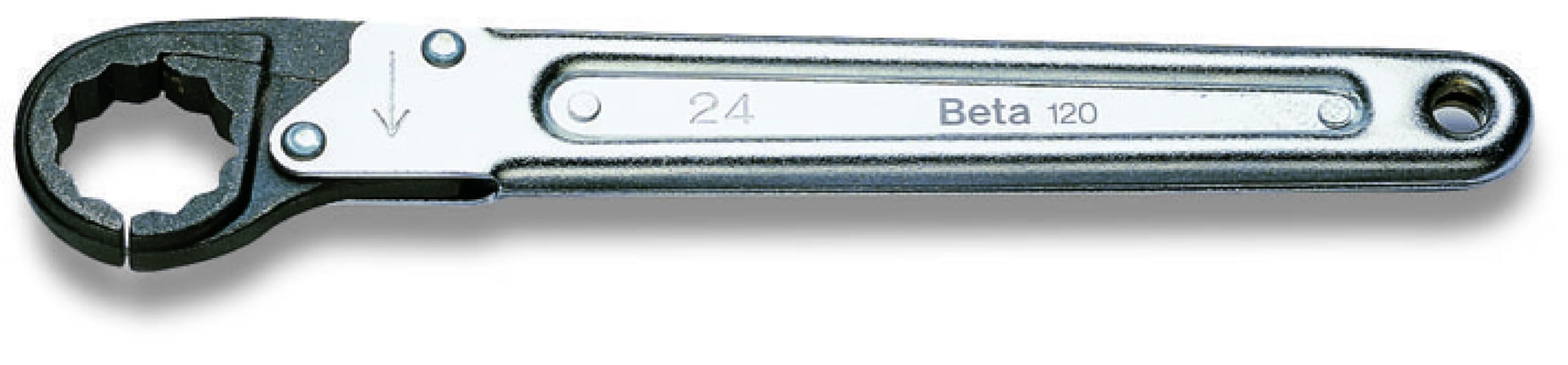 Beta 1200014 Model 120 14 Ratchet Opening Single Ended Bi-hex Spanner, 14mm