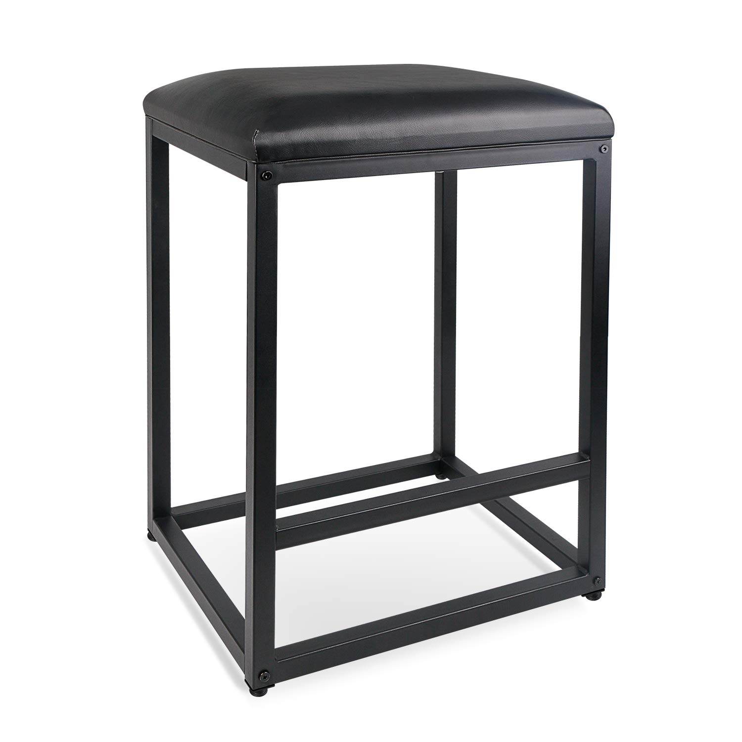 Leopard Bar Stool With Leather Cushion And Metal Base