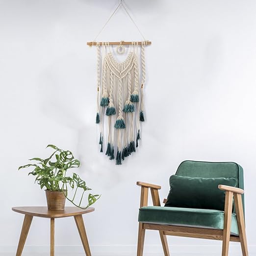 Macrame Arte De La Pared Hecho A Mano De Algodon Tapiz Colgante
