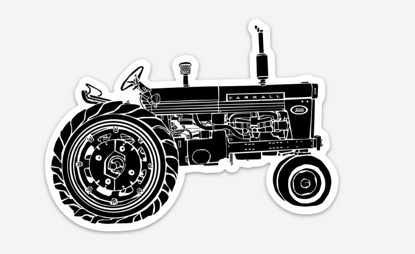 BellavanceInk Vintage Farmall Farm Tractor Vinyl Sticker Hand Drawn Illustration