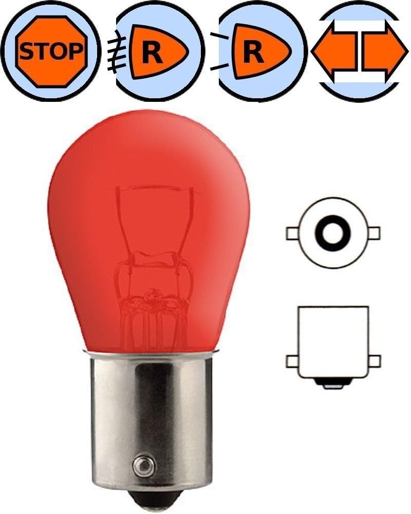 BULB 12V 21W BA15S RED STOP TAIL BRAKE LIGHT LAMP REAR INDICATOR CAR AUTO EXTERIOR TURN SIGNAL MOTORCYCLE