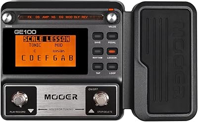 MOOER GE100 Multi-Effects Guitar Pedal with 80 Presets, 66 Effects, Loop and 40 Drum Rythm. Distortion, Expression Volume Wah Pedal, Tap Tempo, Headphone Out, LED Screen, Tuner