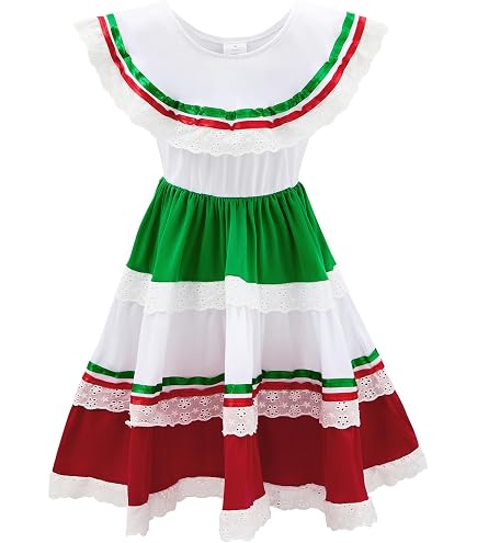 red white and green dress Leos Imports Girls Mexican Tri-Color (Red,White,Green) (Girls 1): Clothing, Shoes & Jewelry NWT Sweet Storm Green Marissa Muse purple sweet dresses mini Color:Green Floral Print