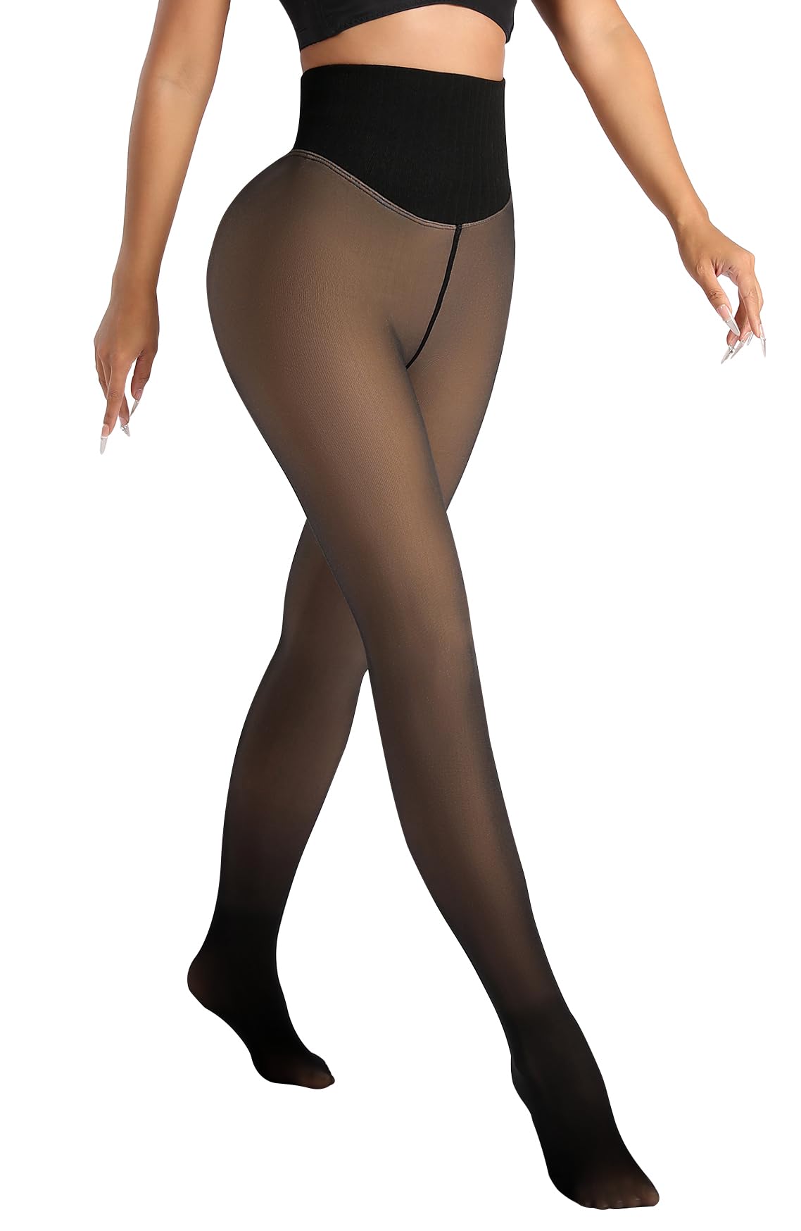 Photo 1 of **MINOR DAMAGE/check clerk comments**
MERYLURE One Seam Fleece Lined Tights Women Fake Sheer Thermal Leggings Tummy Control Butt Lifting Winter Warm Pantyhose