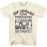 Def Leppard Rock Band T Shirts - 1983 USA Pyromania Tour, Crew Neck, Short Sleeve Shirt - Vintage Band T Shirt for Men, Women