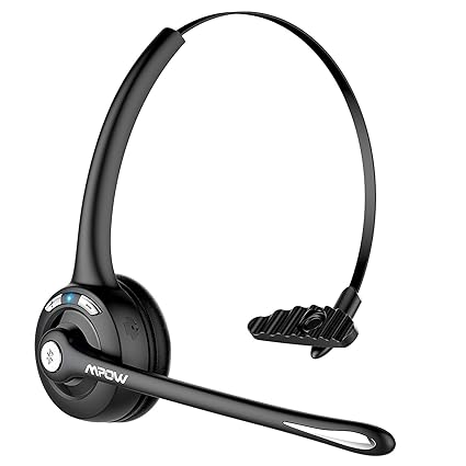 Mpow Bluetooth Headset, Drahtloses Leicht-Headset mit Mikrofon, Wireless PC Headset, Freisprechen Bluetooth Chat Headset, Fun