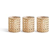 Two's Company Lumingnon Set of 3 Cane Webbing Candleholders/Vases