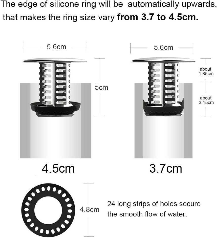 Tub Drain Hair Catcher, Upgraded Bathtub Shower Combo Drain Protector Hair Strainer Snare Trap, Match Standard Drain Sizes from 1.46 to 1.79 Inches, Catch Hair Easily and Fast Water, Anti-Rust, 1 pc: Home & Kitchen