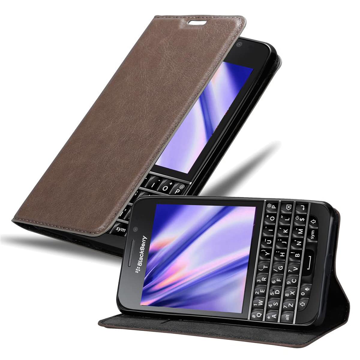 cadorabo Book Case works with Blackberry Q10 in COFFEE BROWN - with Magnetic Closure, Stand Function and Card Slot - Wallet Etui Cover Pouch PU Leather Flip