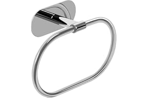 HouseAid Self Adhesive Towel Ring for Bathroom, Stainless Steel Adhesive Hand Towel Holder, No Drilling Modern Hand Towel Hanger, Polished Chrome