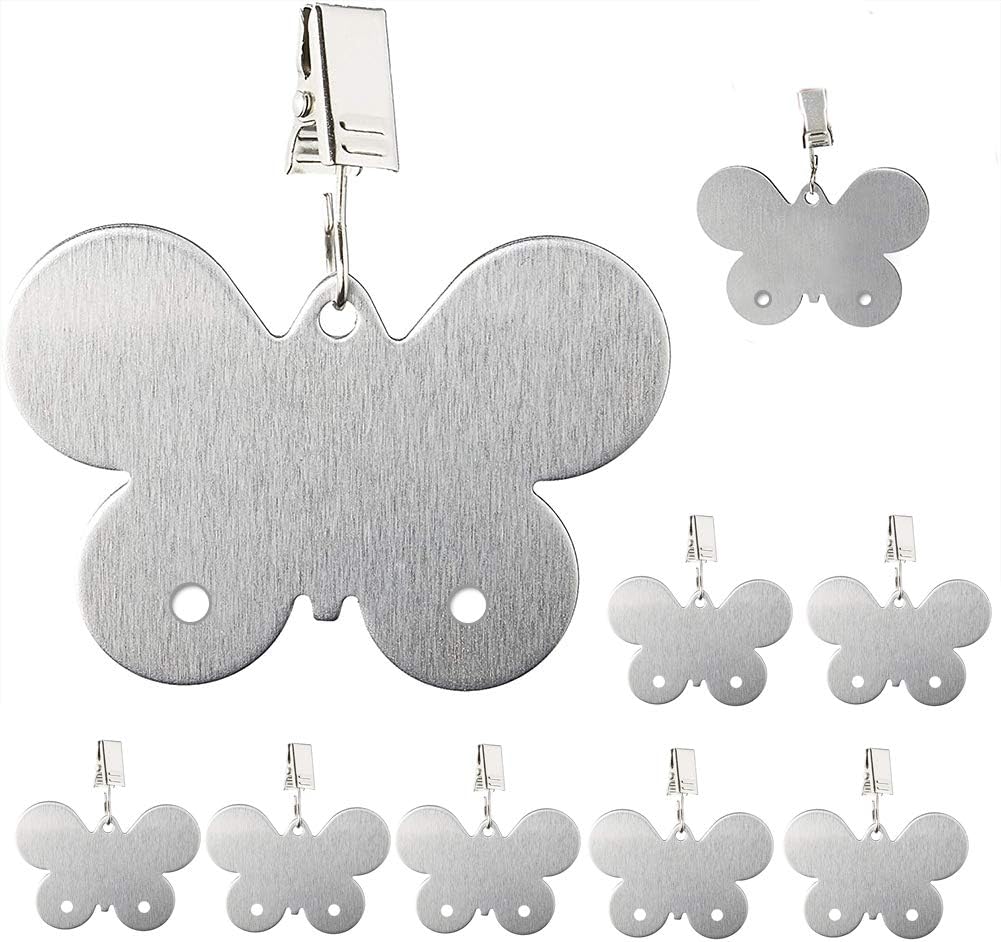 INTVN Tablecloth Weights 8 PCS Butterfly Tablecloth Pompoms for