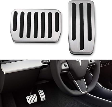 Basenor Model 3 Performance Pedal Set Auto Aluminum Foot Pedal Pads Pedal Covers For Tesla Model 3