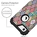 Hocase iPhone 8 Case iPhone 7 Case, Shockproof Protection Heavy Duty Hard Plastic+Silicone Rubber Bumper Full Body Protective Case for iPhone 8, iPhone 7 (4.7-Inch Display) - Mandala Flowers/Black
