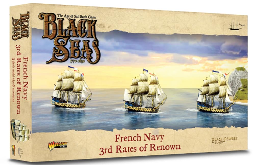 Warlord Games French Navy 3rd Rates of Renown 1/700 Scale Miniature for Black Seas Highly Detailed Age of Sail Era Miniatures for Table-top Wargaming