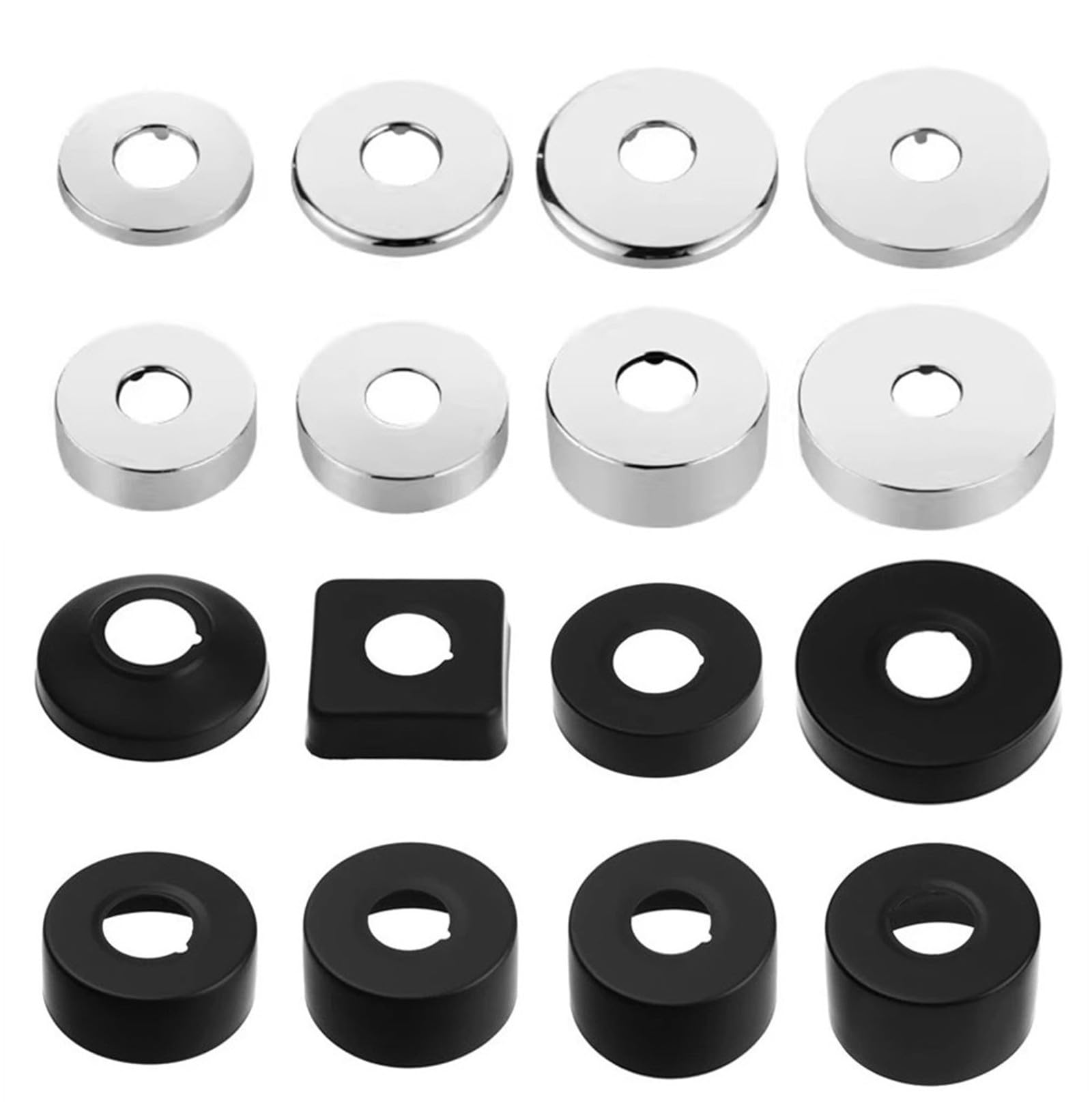 Pack of 2 Diameter 25 mm (3/4 Inch) Cover Rosette Black, Rosette Black, Pipe Cover, Thread Rosette Tap, Rosette for Shower Taps, Taps, Radiators (Black, 80 x 20) — image 1