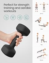 SONGMICS Set of 2 Dumbbells 6 kg Neoprene Hex Non-Rolling Ink Black SYL160B01 view 4