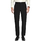 Plaid&Plain Men's 4-Way Flex Stretch Slim Fit Dress Pants