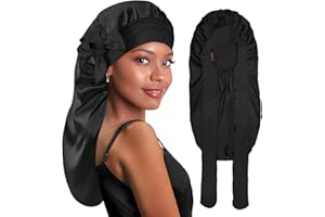 BONNET QUEEN Silk Bonnet for Sleeping Satin Bonnet Black Bonnet Braid Bonnet Jumbo Bonnet Hair Bonnet Tie Bonnet for Braids w