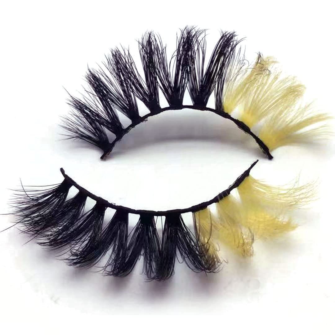 KFZR False Eyelashes Fake Eye Lashes Halloween Makeup Cosplay Colored Eyelashes 1 Pair (X041C)