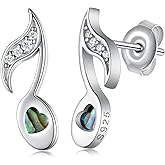 Music Note/Treble Clef/Guitar Earrings and Ring 925 Sterling Silver Music Jewelry Gifts for Women