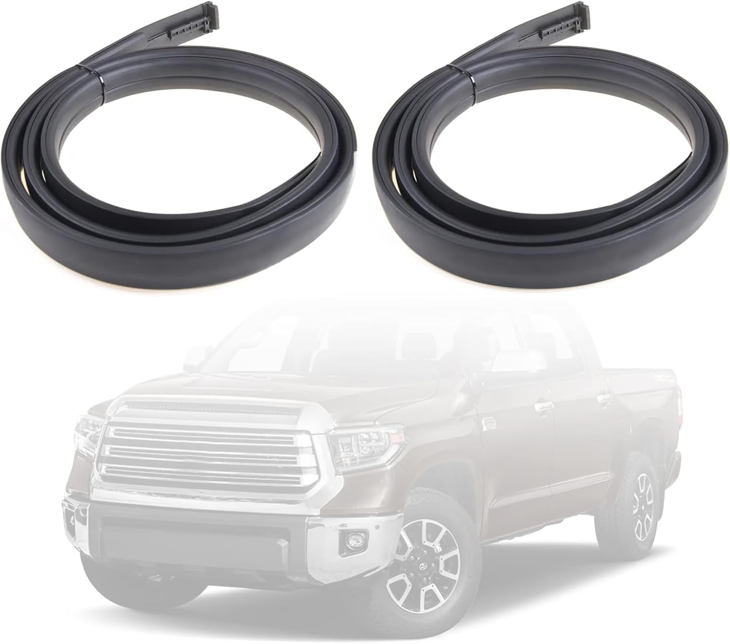 Photo 1 of 2Pcs Roof Drip Molding Weatherstrip (Pair) Fit for Toyota Tundra CrewMax Cab 2007-2021, Left & Right Side Roof Trim Seal Kit Replace 75552-0C060 75551-0C060(Not Fit Double Cab)