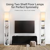 OUTON Floor Lamp Shelf with Remote, Dimmable 4 Colour Temp, USB 2 Ports view 7