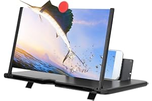 ABS 12 3D Phone Screen Magnifier HD Screen Amplifier Pull‑Out Phone Bracket for Movies Videos GamesPhone Screen Magnifier (12