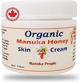 Organic Manuka Honey Skin Moisturizer Cream for Sensitive Dry Skin, Honey Relief for All Ages, Natural Moisturizer Cream for Face and Body, Made in Canada (4 OZ)