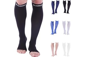 Doc Miller Open Toe Compression Socks 30-40 mmHg 1 Pair Medical Grade Stockings