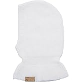 KNITAS Single-Layer Cashmere and Merino Wool Beanie for Babies | Super Soft Balaclava, Kids' Winter Hat in White, 0–12 Months