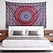 ZAMAT Mandala Tapestry, HD Print Indian Hippie Wall Tapestry,Bohemian Tapestry Wall Hanging with Hangers and Nails, Floral Wall Blanket for Living Dorm Room Decor (51.2 x 59.1 inch, Red)