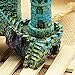 Five Season Ancient Castle Rockery Ornaments Decorations for Aquarium Fish Tank Blue+Green+Purple