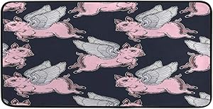Guitong Kitchen Area Rugs Cook Non-Fatigue Standing Long Mat Non-Slip Distressed Chef Mats Rug Runner Rugs Carpet Waterproof Polyester Flying Winged Pig Colorful Kitchen Decor 39x20 inch