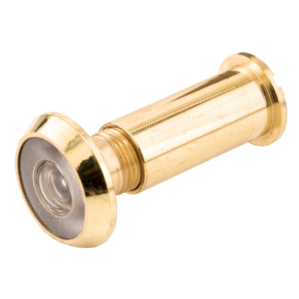 Photo 1 of Prime-Line U 9891 Door Viewer, 1/2 In. x 200-Degree, Solid Brass Housing, Glass Lens is U.L. Listed, Polished Brass Finish (Single Pack)