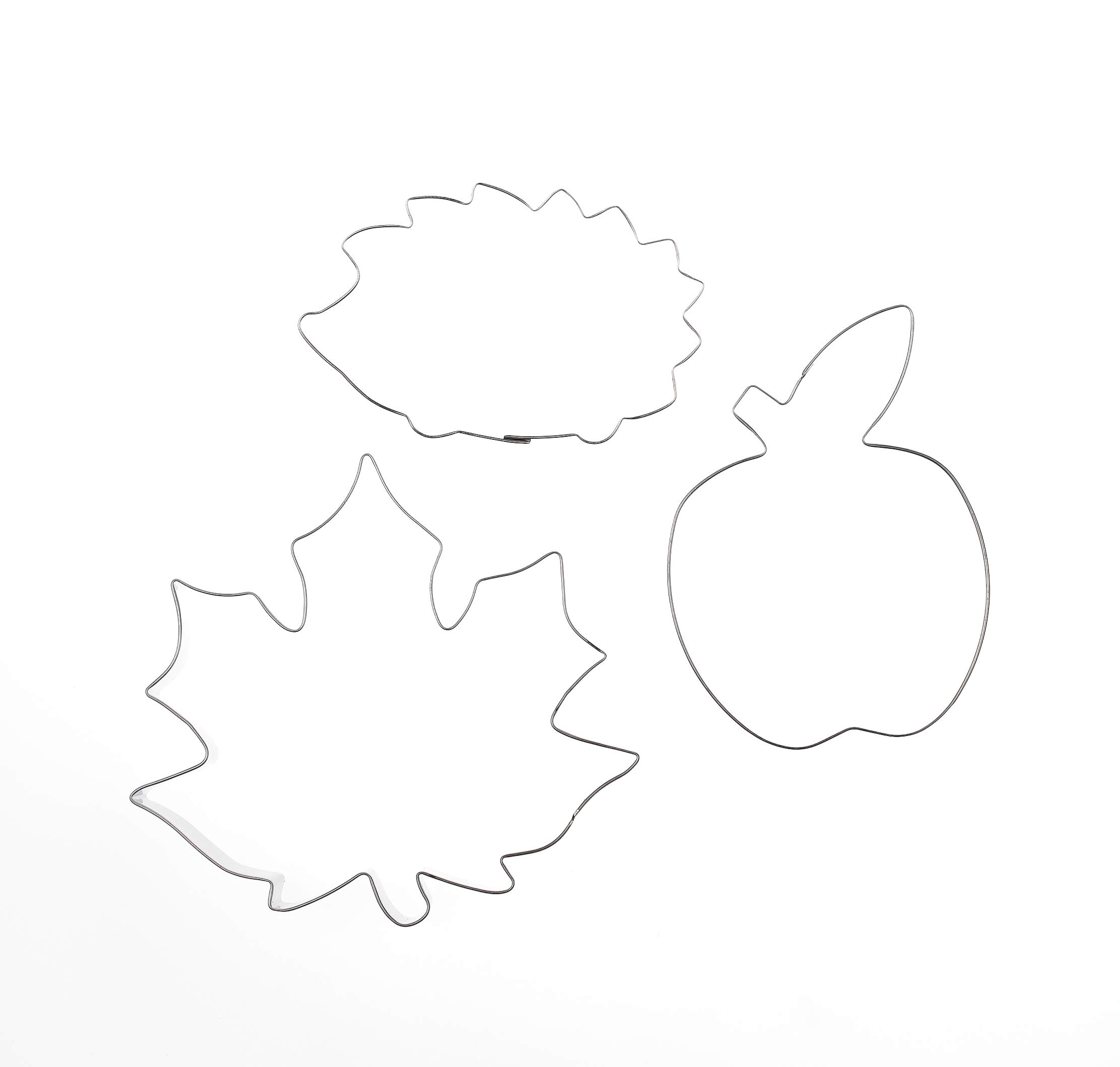 Formina Unbranded Set of 3 Maple Leaf 10.7 cm Apple Hedgehog Stainless Steel Cookie Cutters