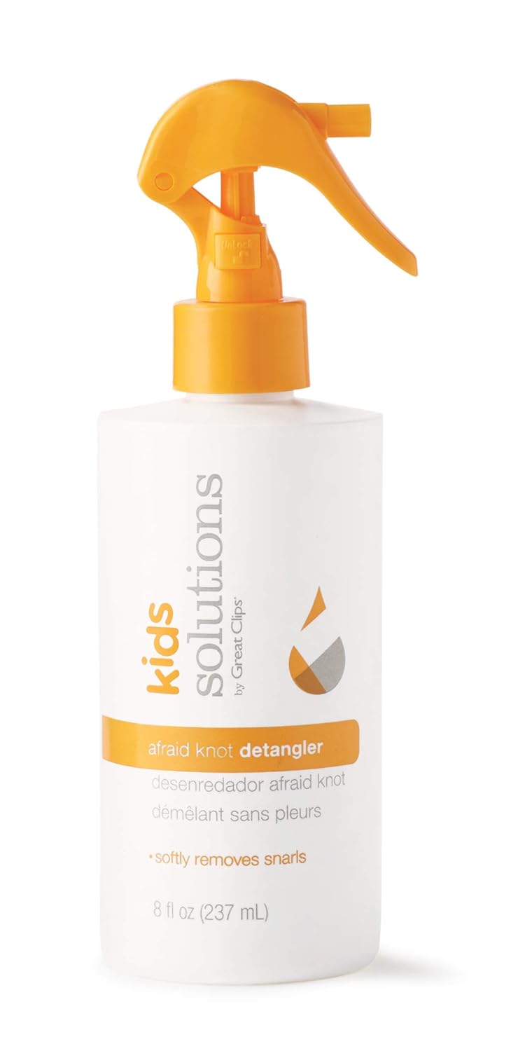 Solutions by Great Clips Kid's Afraid Knot Detangler, 8oz | Light Detangling Spray for Children | Protects & Moisturizes Hair | Recommended for Ages 2-10: Beauty