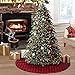 S-DEAL 36 Inches Christmas Tree Skirt Red and Black Plaid Buffalo Double Layers Checked Deco for Holiday Party Mat Xmas Ornaments