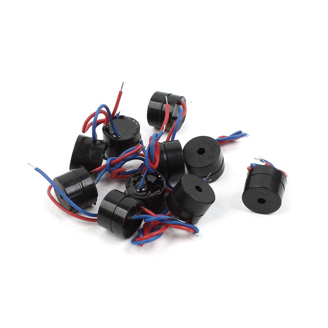 sourcing map 10Pcs DC12V Wire Leads Plastic Active Electronic Alarm Buzzer Black