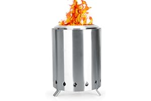 ZCHLPTZUP Premium Smokeless Fire Pit - Stainless Steel Portable Wood Burning Tabletop with Storage Bag & Ash Pan, Low Smoke Outdoor Mini for Garden, Bonfire, Picnic