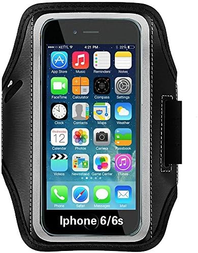 Skylarking Sweat Proof Running &amp; Exercise Armband Case with Key, Credit Card / Money Holder &amp; Reflective Band for iPhone 6 / 6S (4.7-Inch)