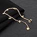 Fate Love Heart Shape Pendant Twisted Rope Chain Anklet 18k Gold Plated Foot Chain, 8