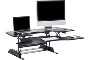 Vari VariDesk Pro Plus 48 - Adjustable Desk Converter with 11 Height Settings - Laptop Sit Stand Desk Riser for Home Office, Table Tops, Workspace - Fully Assembled with Spring Loaded Lift - Black