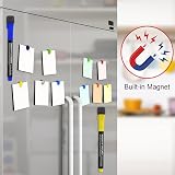 CNMTCCO 12 Magnetic Whiteboard Markers & Eraser Set Fine Tip Dry Wipe Pens view 5