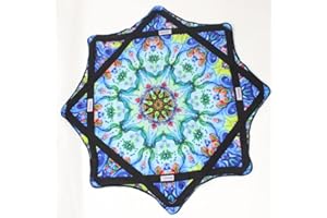 Mougee (moo-JEE) - Classic Flow Star - for Beginners & Advanced - Fun & Challenging - Double Stitched Flow Toy - Vibrant Colors & Patterns Durable - 27” Diameter - Indigo Mandella
