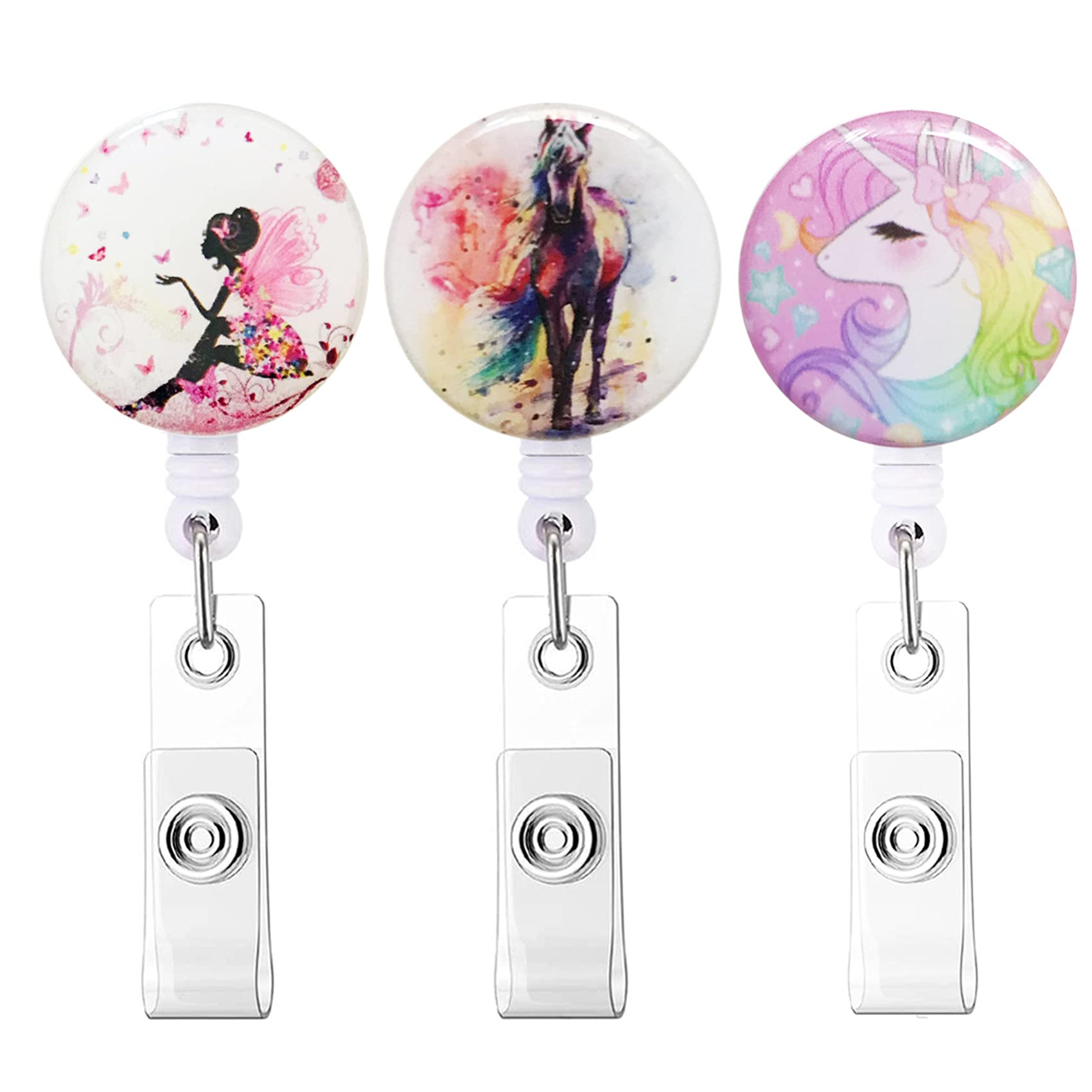 Retractable Badge Reel Clip, Badge Holder with