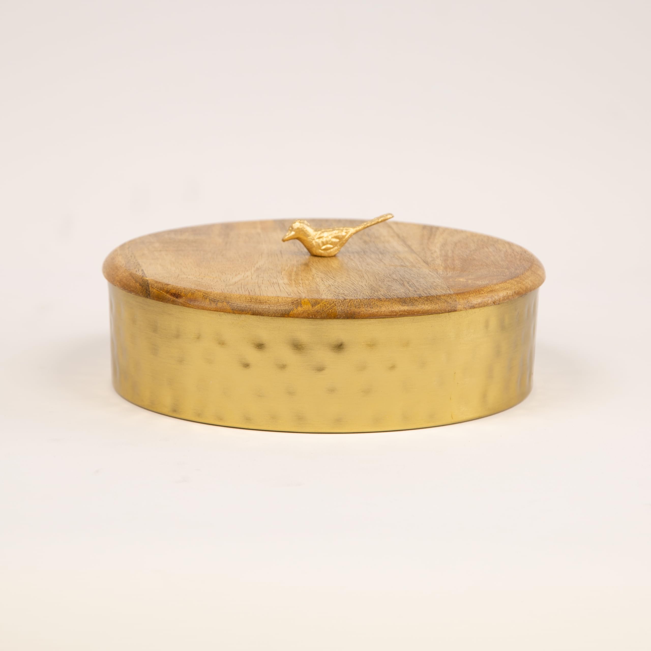 Hand Crafted Gold Hammered Roti Chapati Container Kitchen Storage W Lid &Tongs Home Decor Kitchen Accessories Dining
