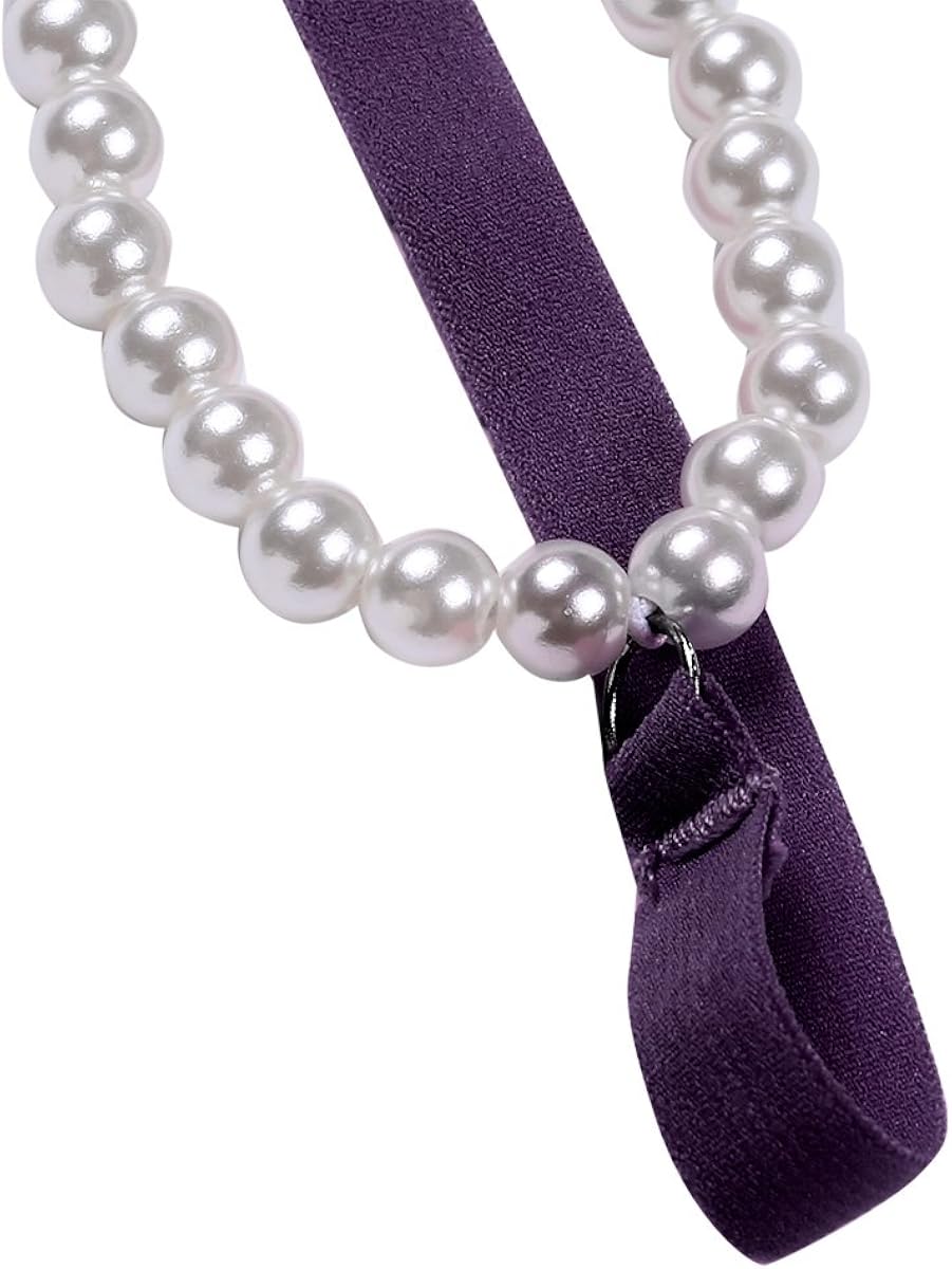 ranrann Womens Sexy Pearls Mini G-String Thongs Underwear T Back Massage Chain Bikini Briefs Purple One Size: Clothing