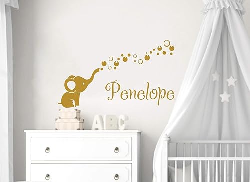 Amazon Com Elephant Name Wall Decal Wall Sticker Vinyl Nursery